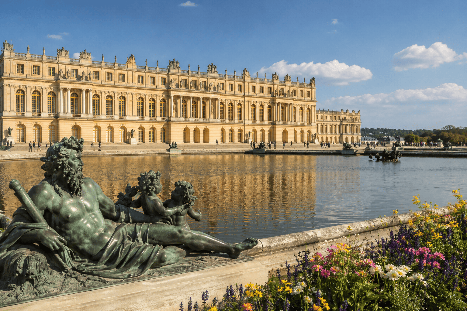 Generated image: Palace garden with reflecting pond