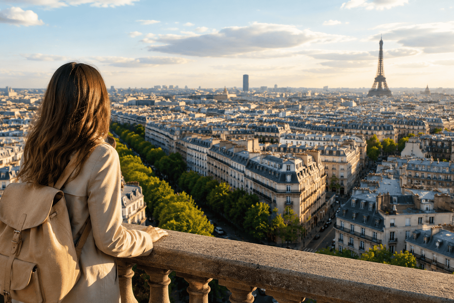 Generated image: Golden-hour view of Paris skyline