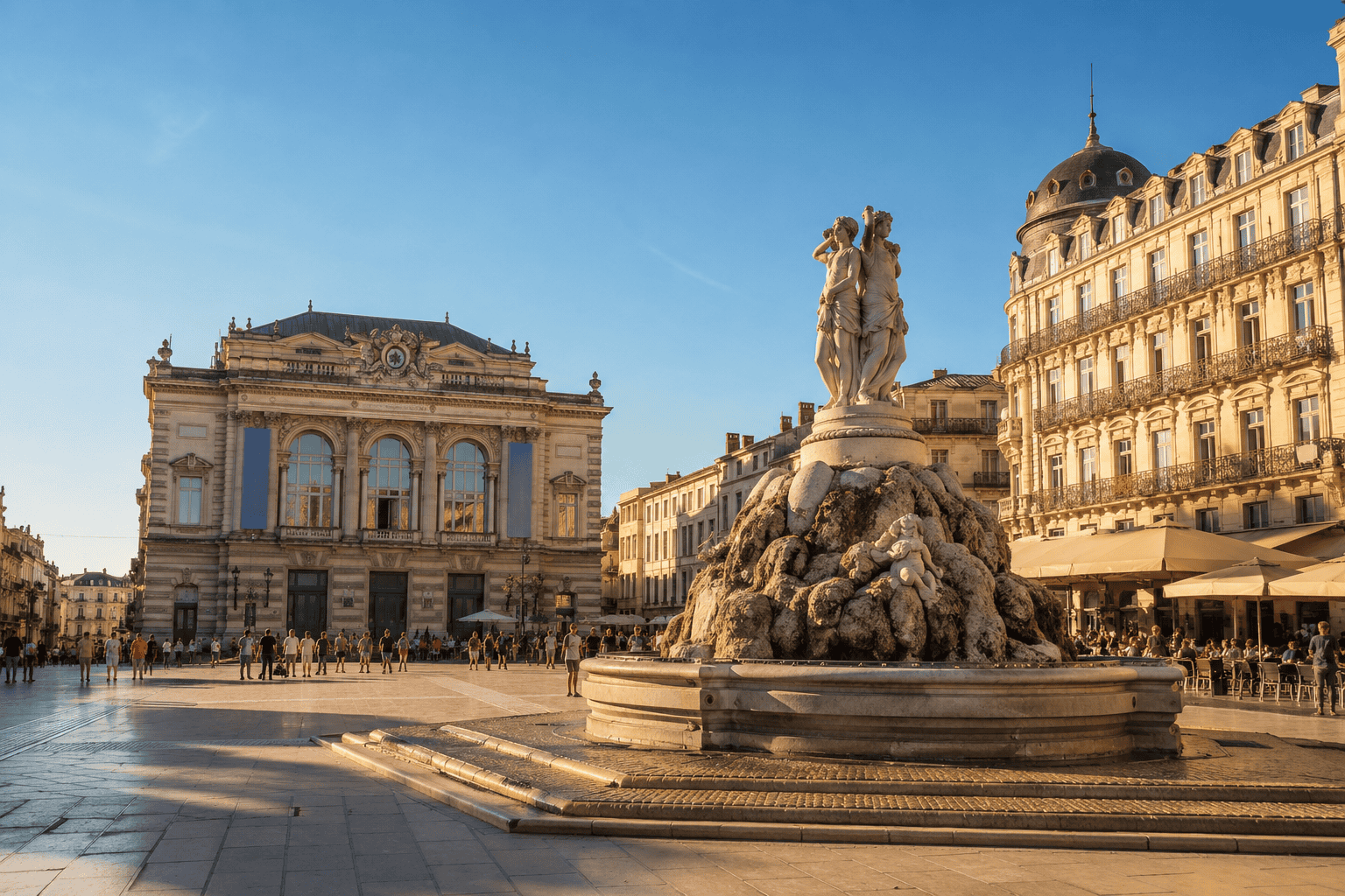 Generated image: Golden-hour charm in historic plaza