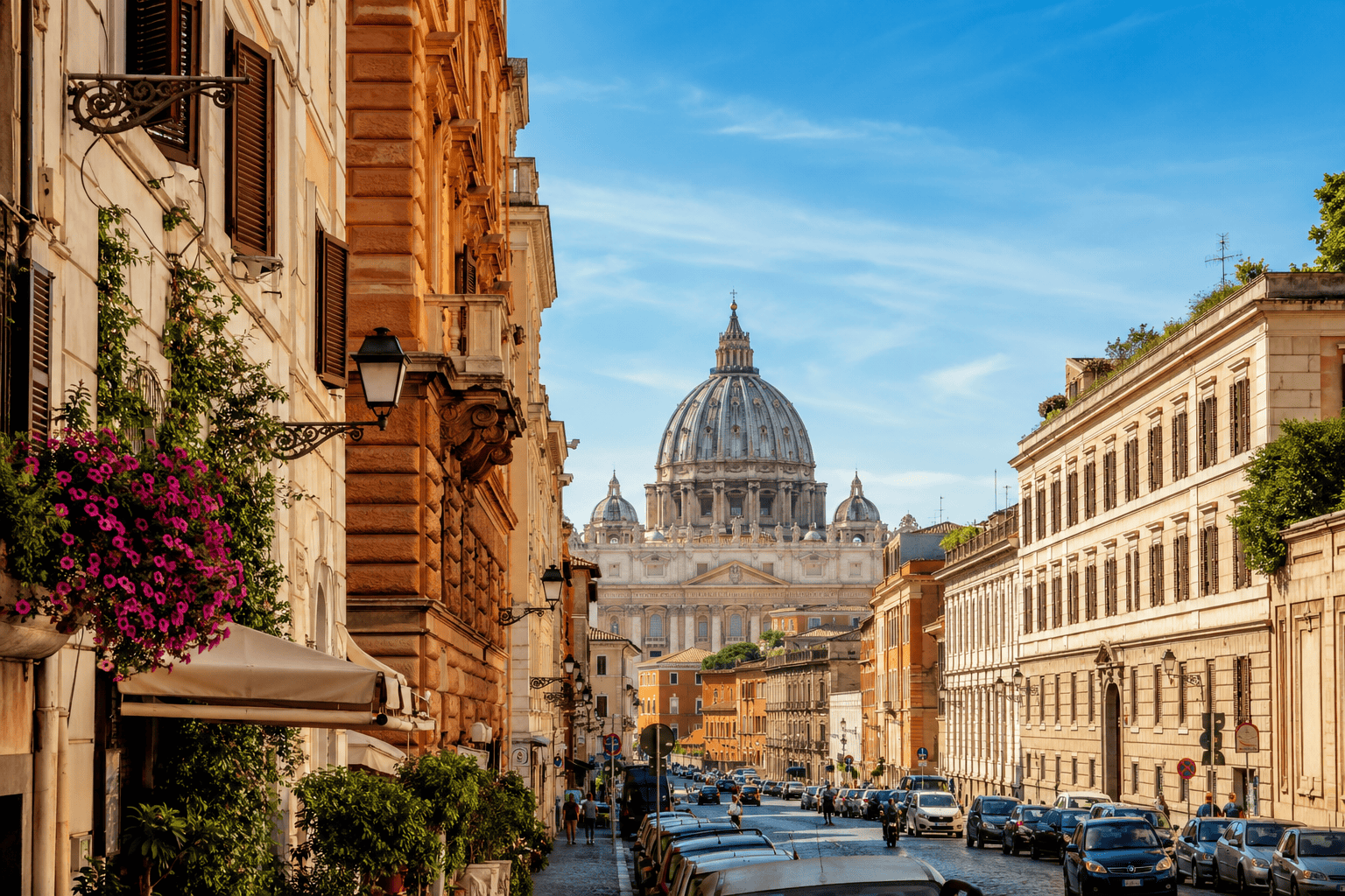 Prati neighbourhood street in Rome near St Peter Basilica