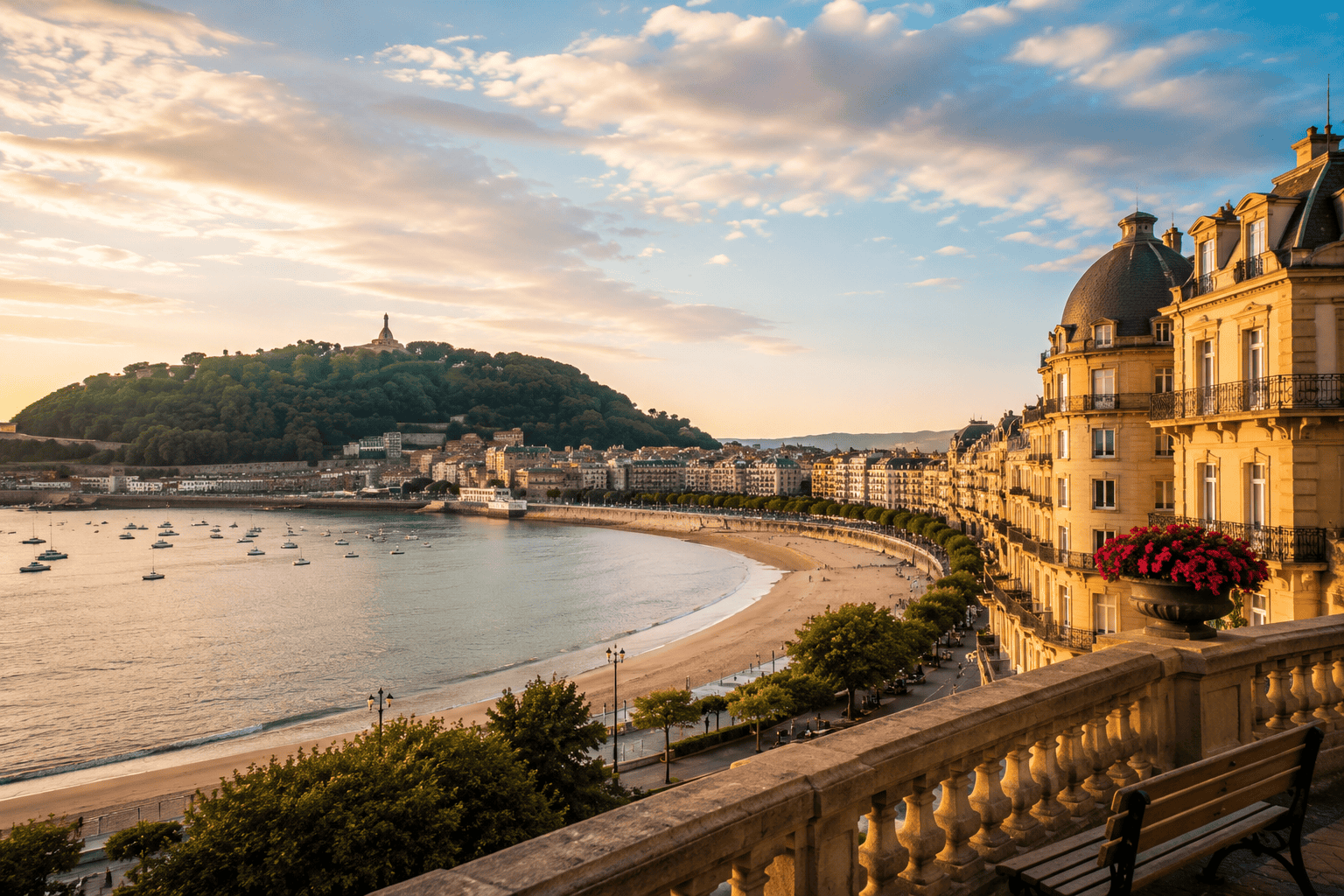 Generated image: Coastal cityscape at golden hour