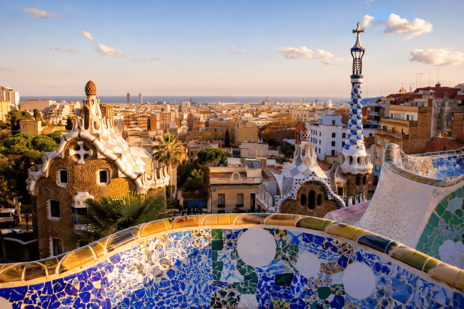 Barcelona skyline view from Park Guell
