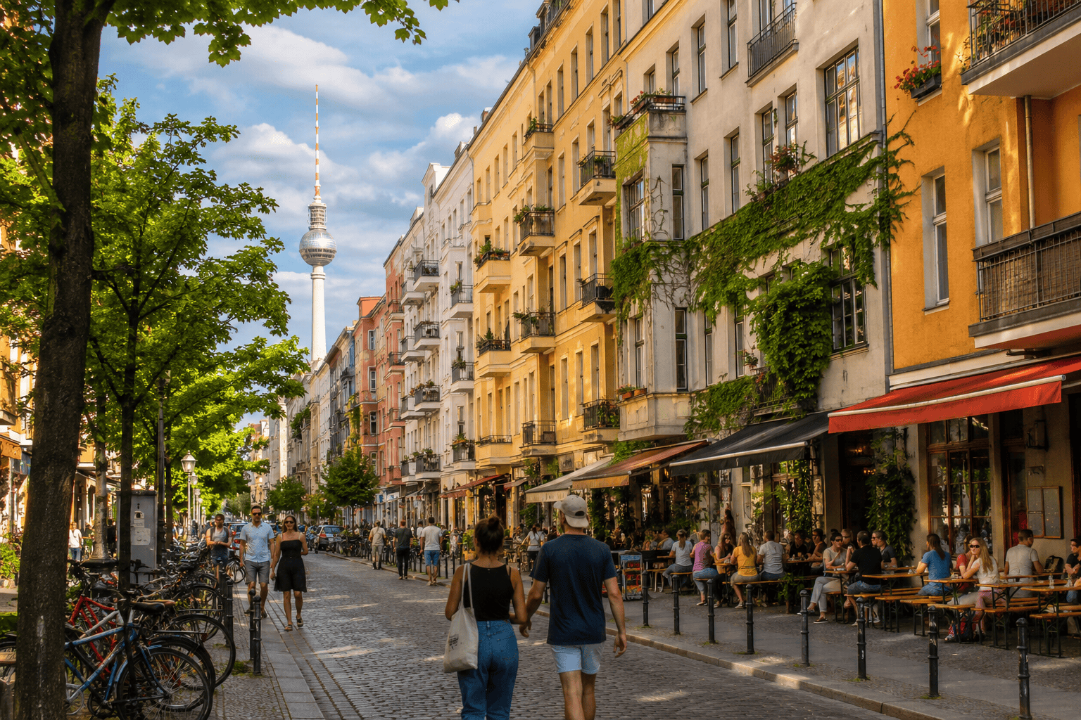 Street scene in a Berlin neighborhood