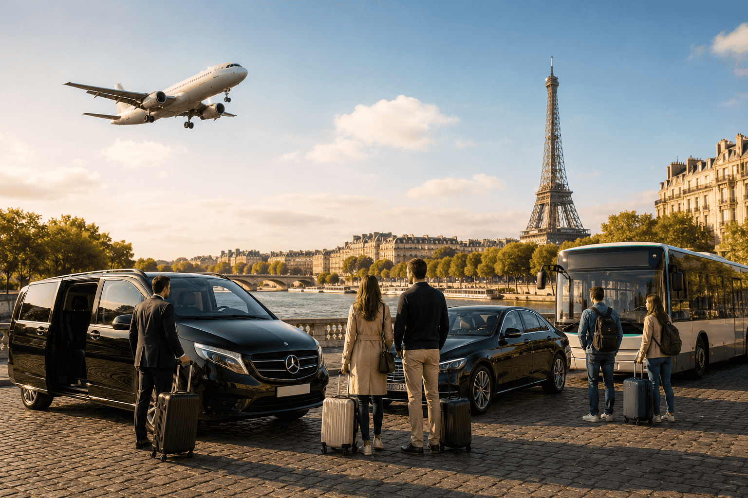 Parisian travel scene by the river