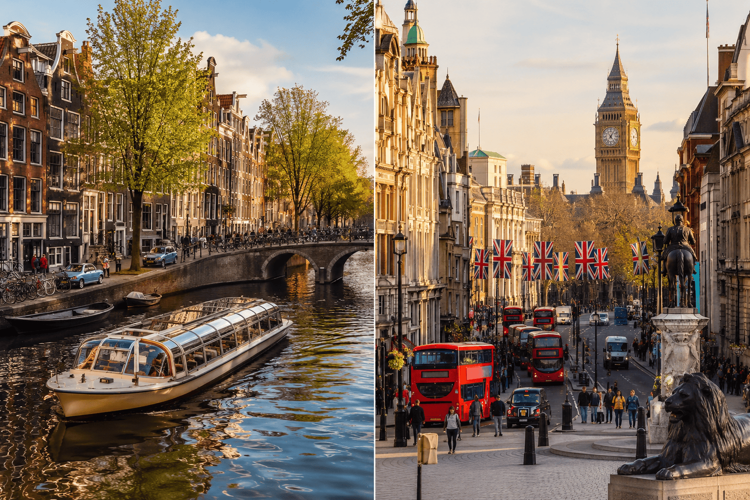 Amsterdam vs London travel comparison