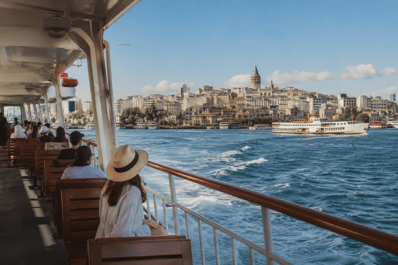Generated image: Scenic ferry ride with city view