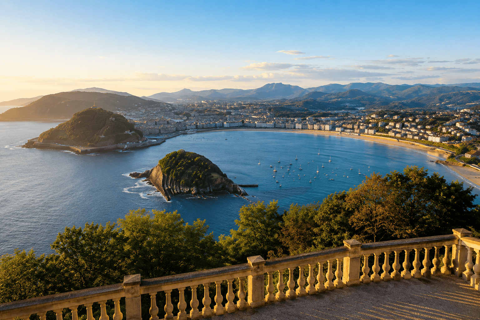 Panoramic view of San Sebastian from Monte Igeldo