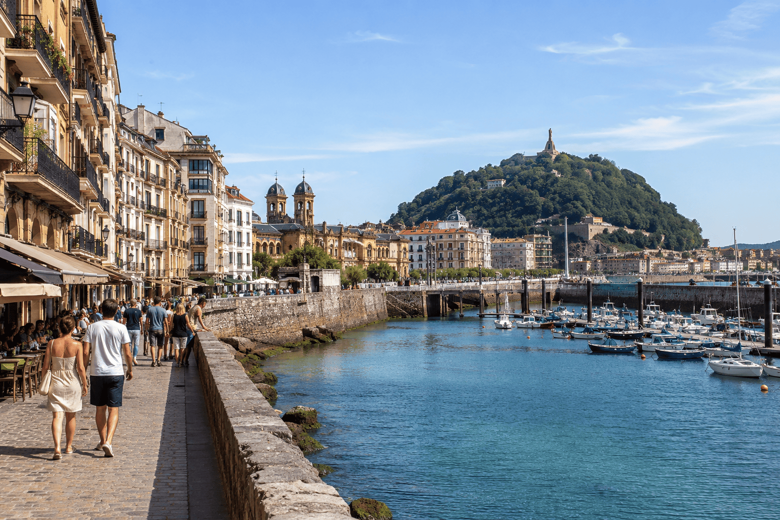 San Sebastian harbor and waterfront promenade