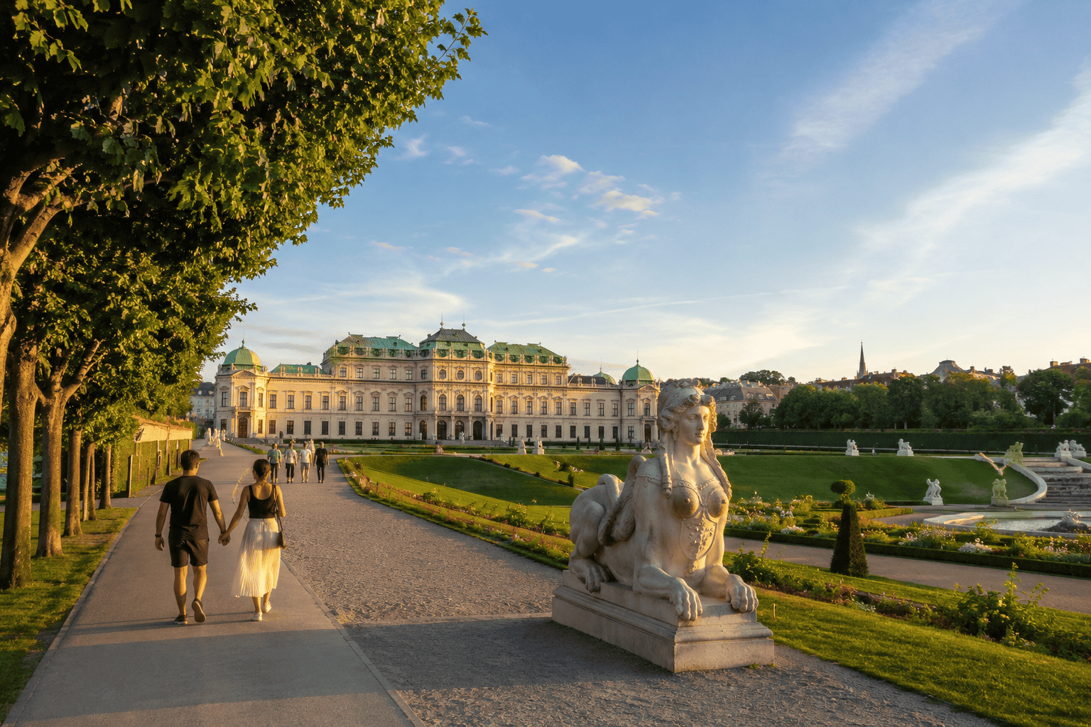 Golden hour at the palace garden