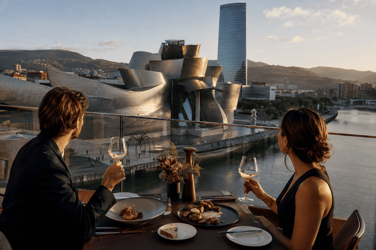 Elegant dining with city views