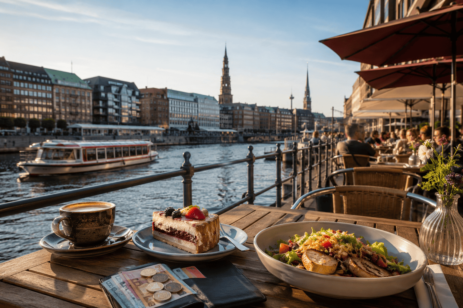 Waterfront cafe in Hamburg