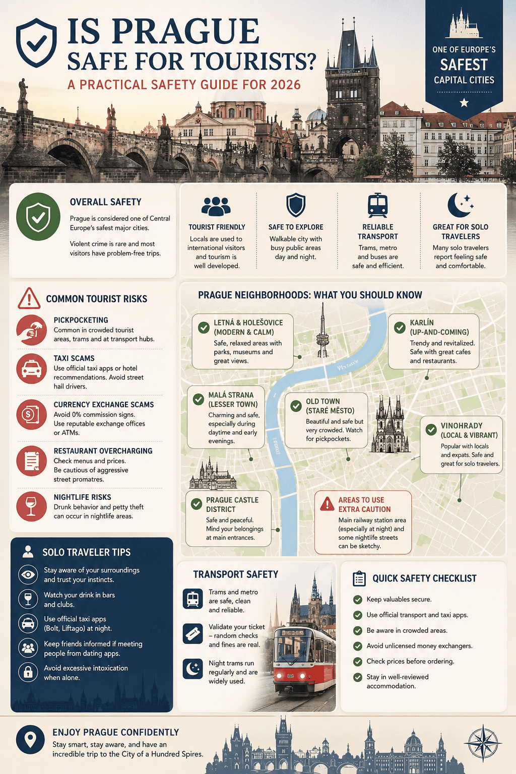 is prague safe for tourists a clean branded travel infographic this eurly