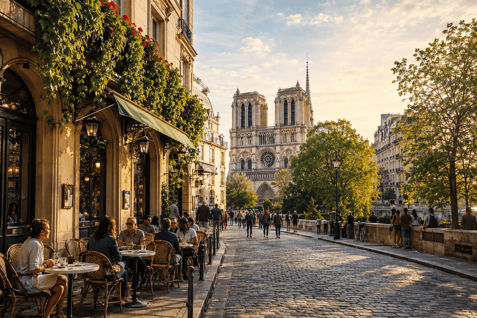 Charming café by the river's edge