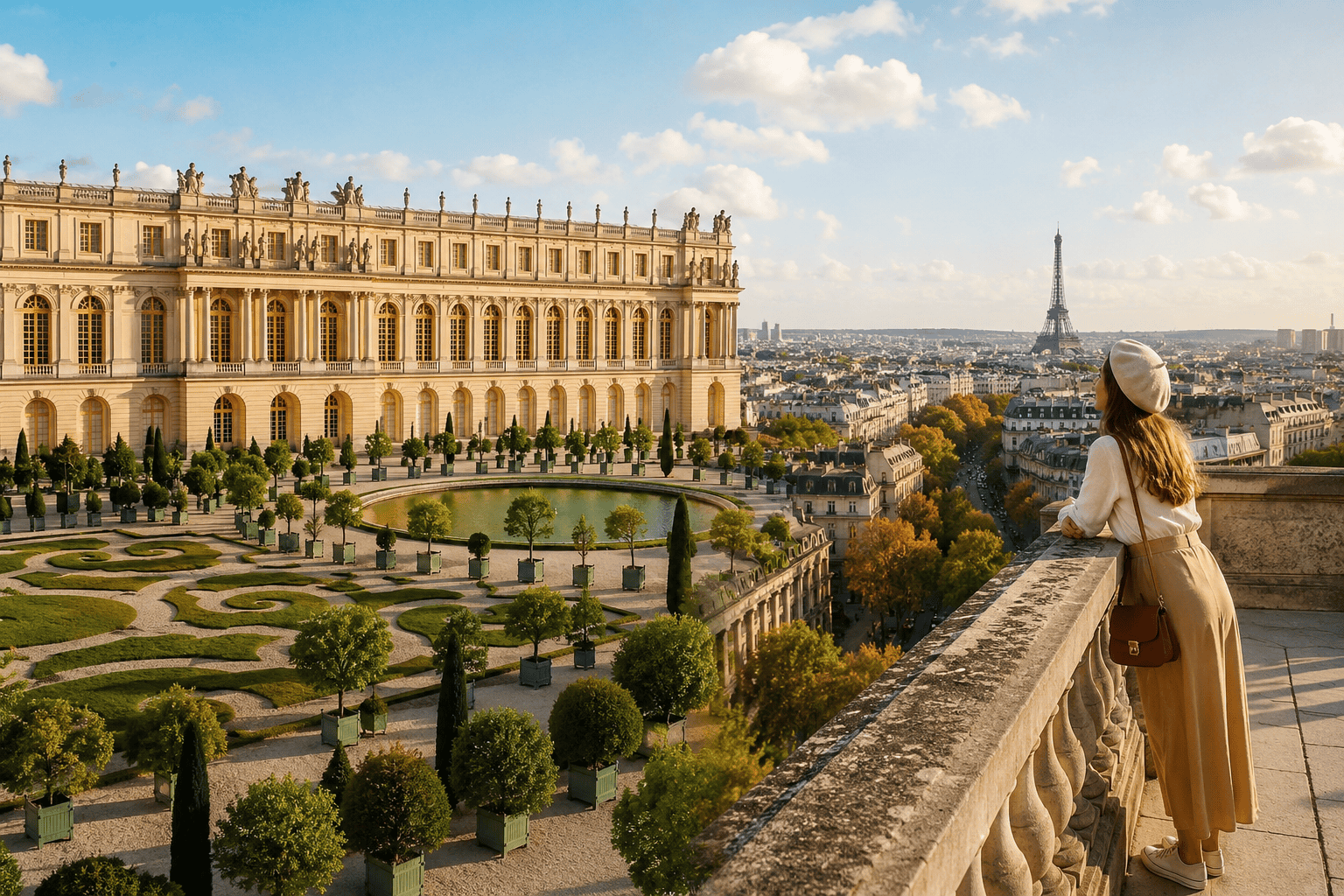 Parisian gardens with a city view