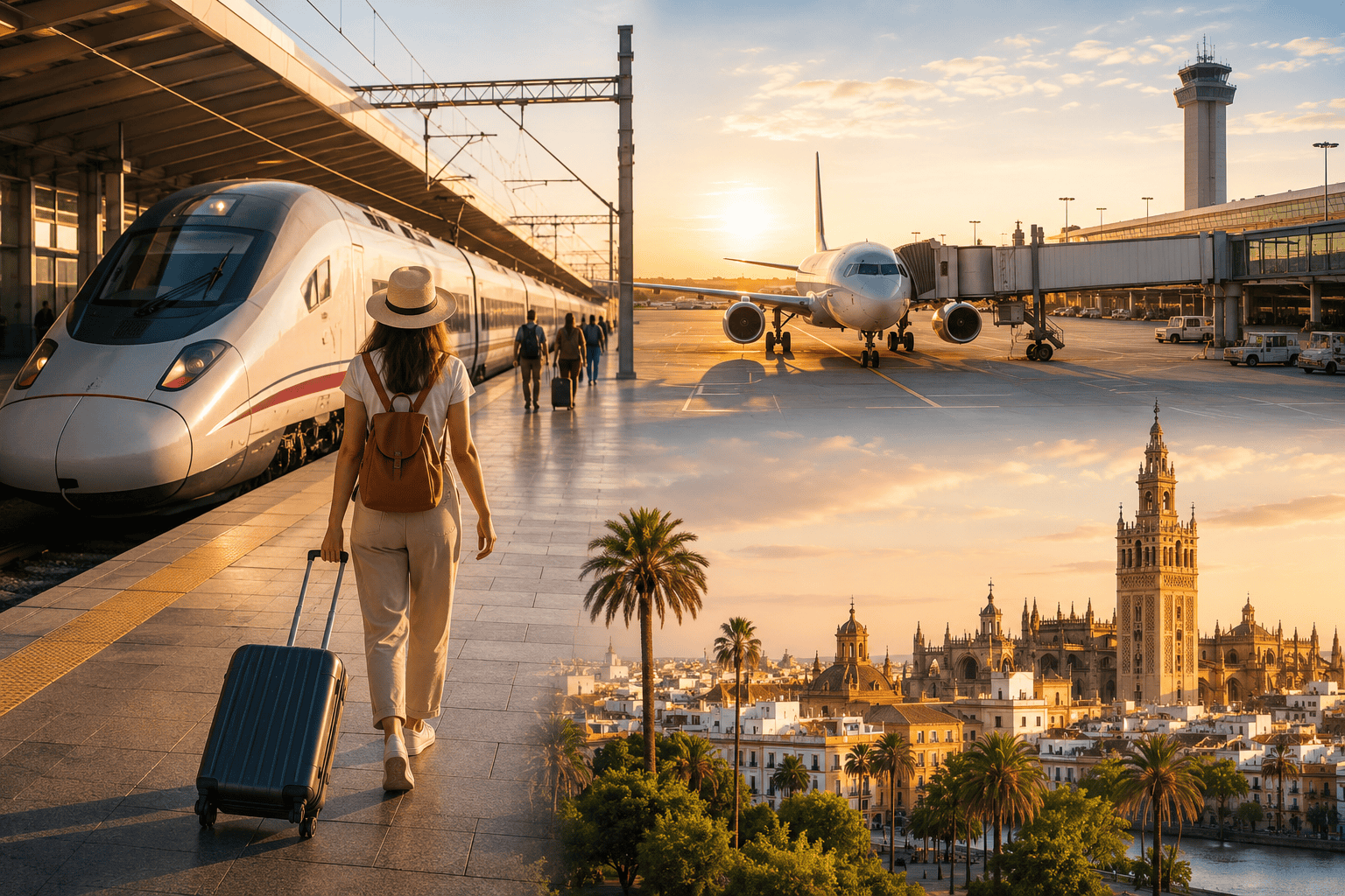 Golden hour travel in a vibrant city