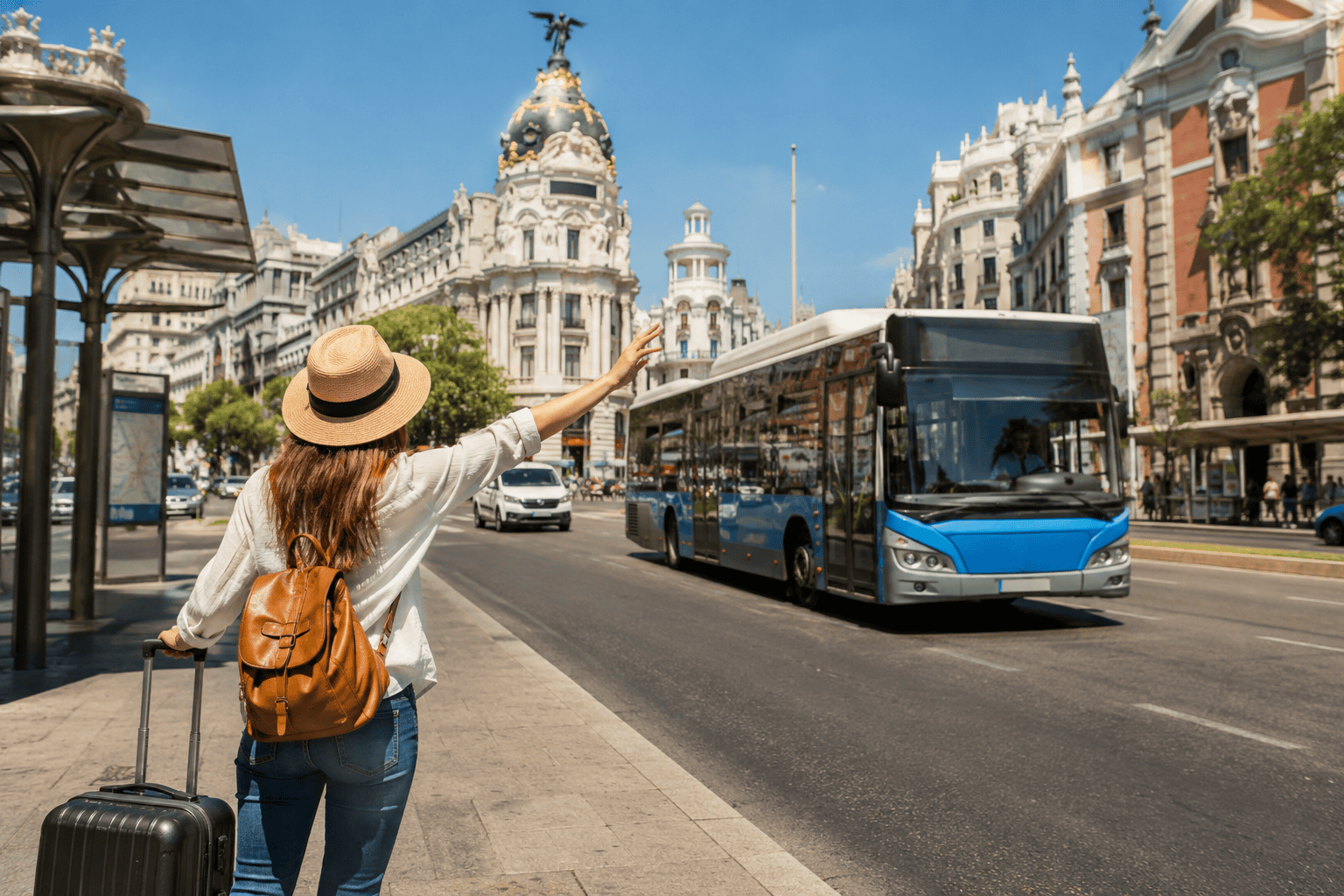 Transportation and arrival in Madrid city center