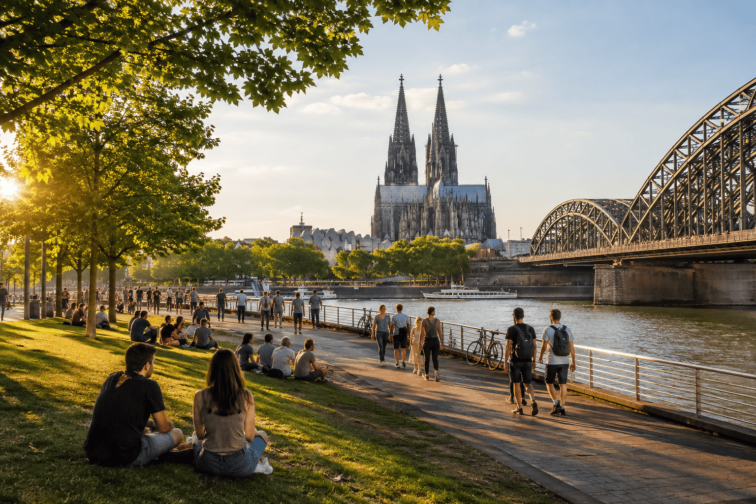 Rhine riverfront in Cologne