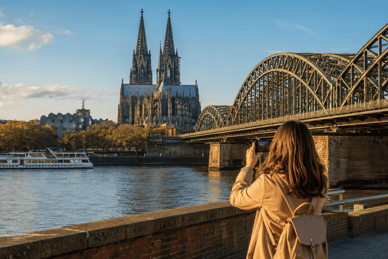 Riverside view near Cologne Cathedral