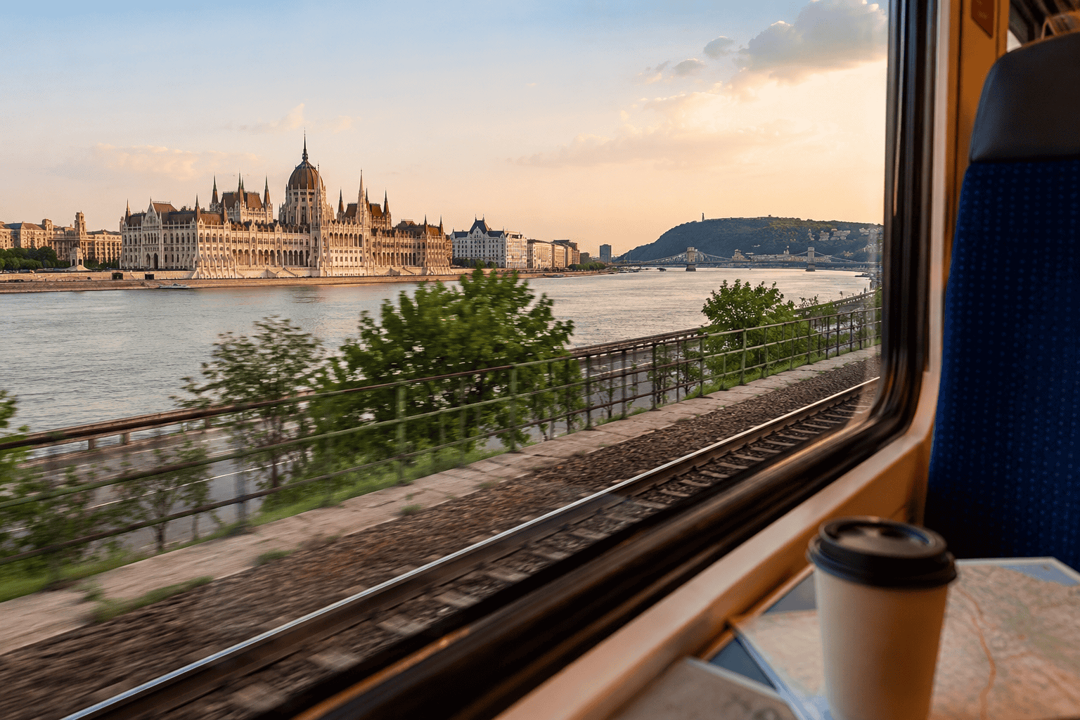 Train journey from Vienna to Budapest