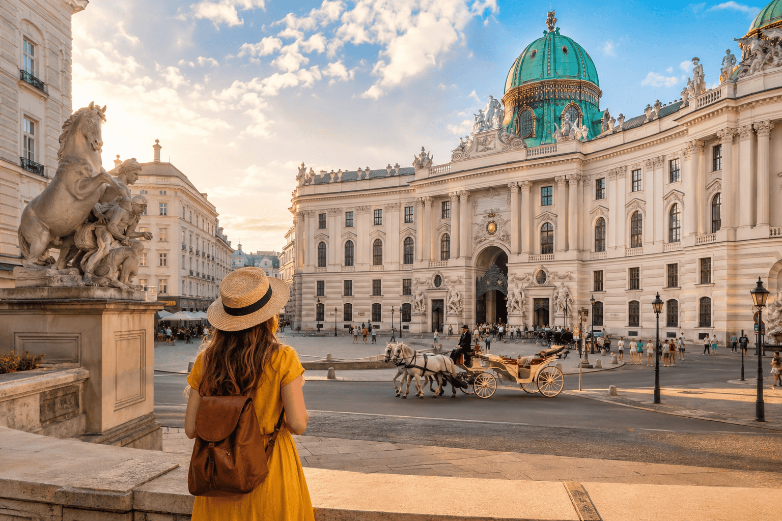Vienna city view at golden hour