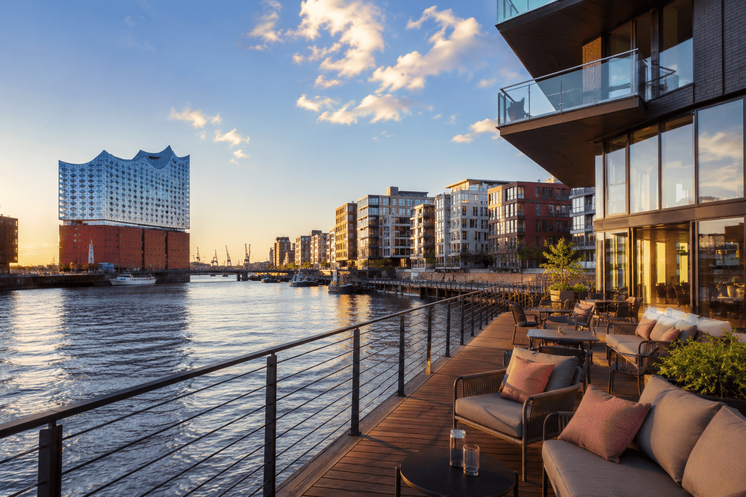 Modern waterfront district in Hamburg