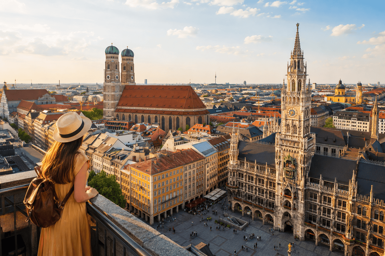 Golden hour over Munich rooftops