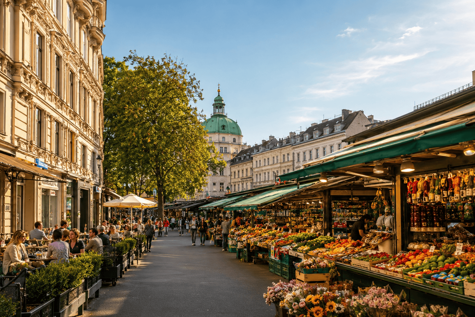 Naschmarkt area in Vienna