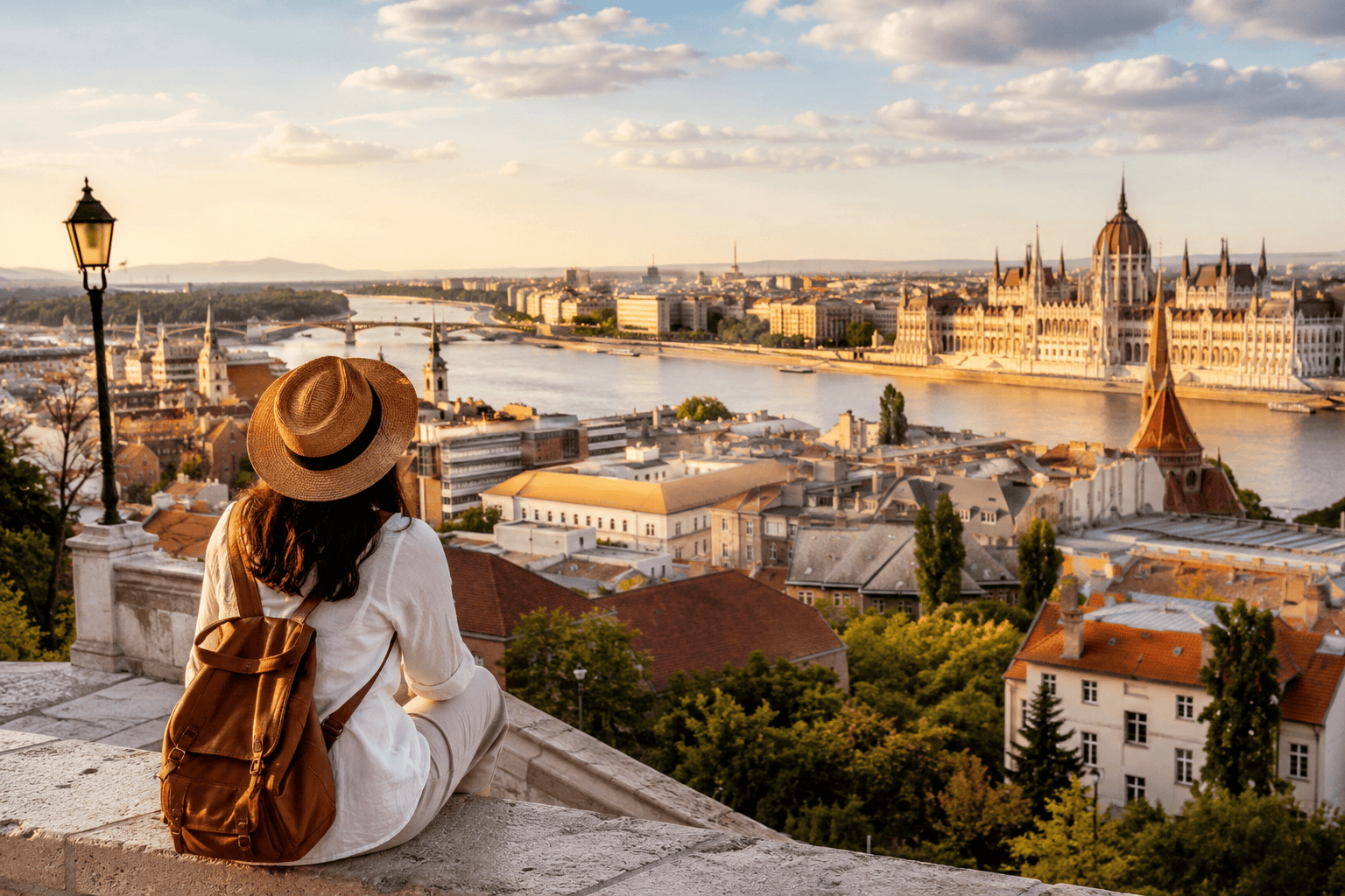 Affordable European city break at golden hour