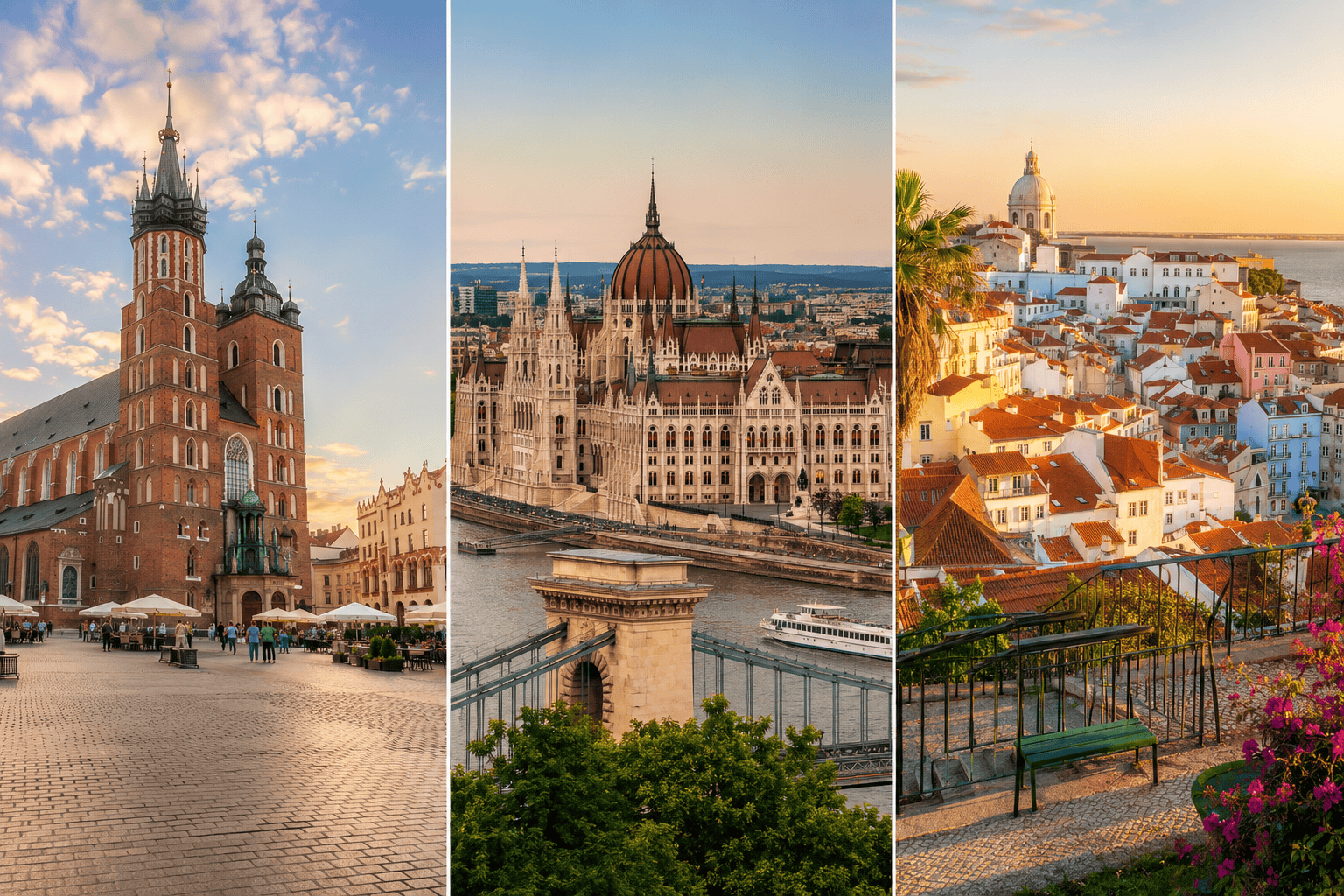Low-cost European cityscape for budget travellers