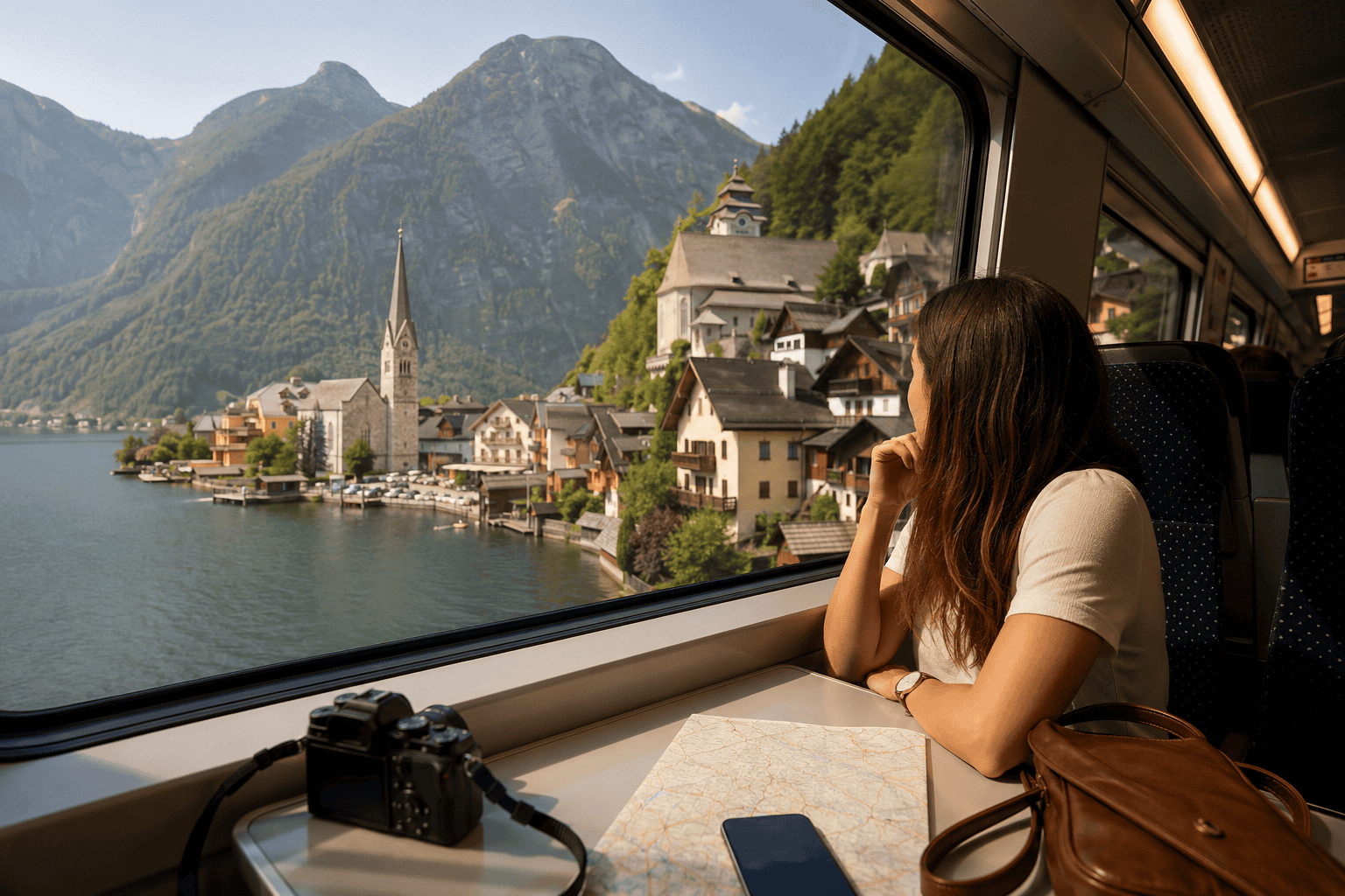 Generated image: Stunning alpine view from the train